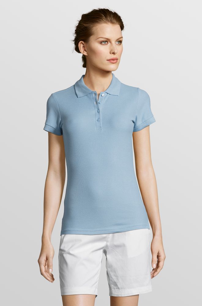 Рубашка поло женская People 210, голубая — изображение 5