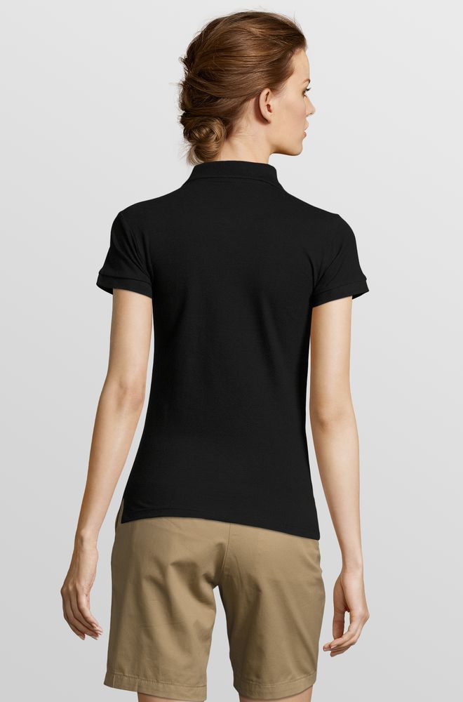Рубашка поло женская People 210, черная — изображение 6