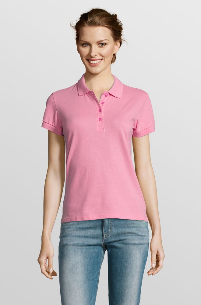 Рубашка поло женская People 210, «розовая орхидея» — изображение 5