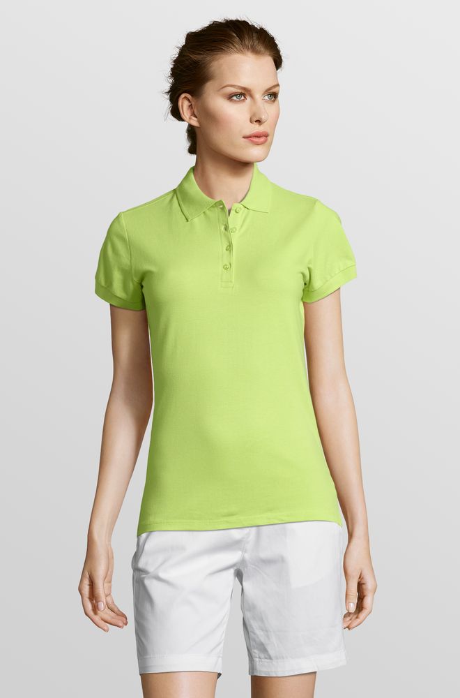 Рубашка поло женская People 210, зеленое яблоко — изображение 5