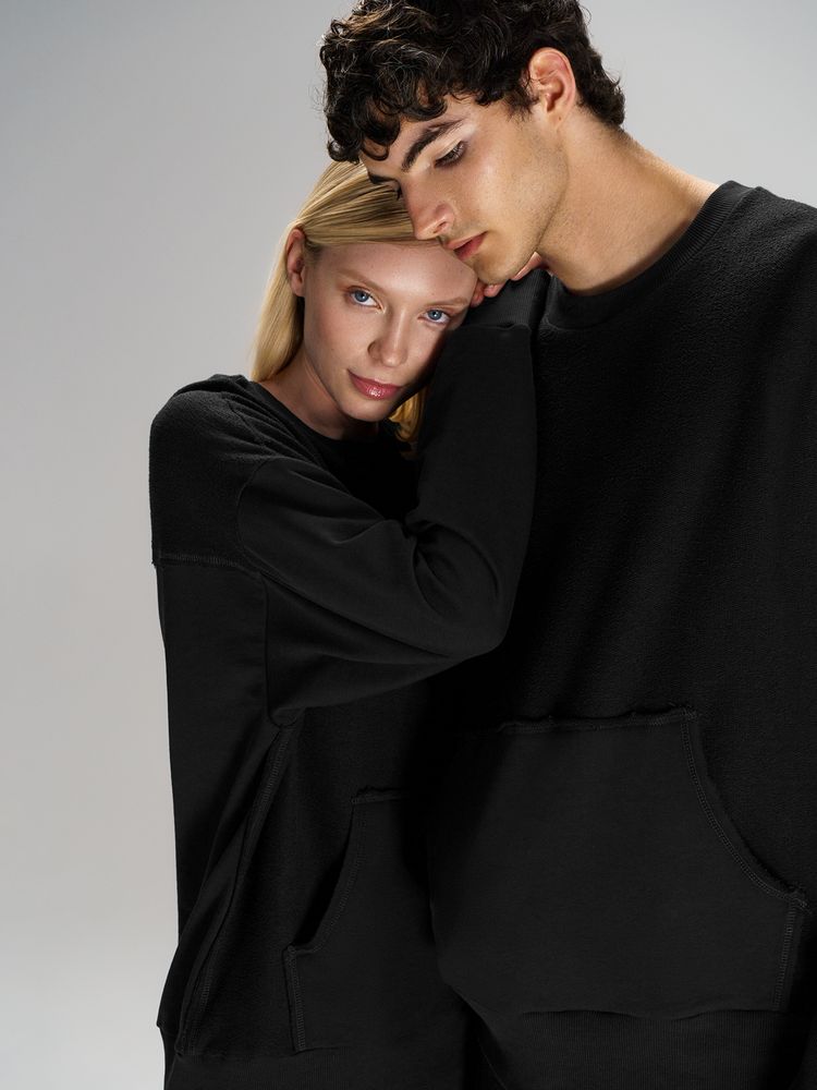 Свитшот оверсайз унисекс Vozduh, черный — изображение 12