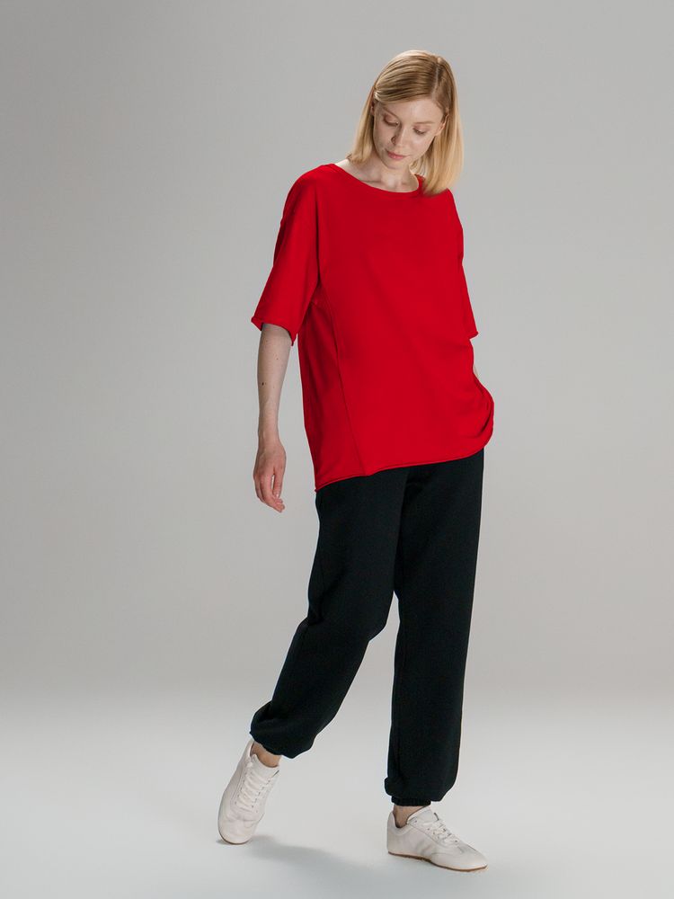 Футболка оверсайз унисекс Vozduh, красная — изображение 12