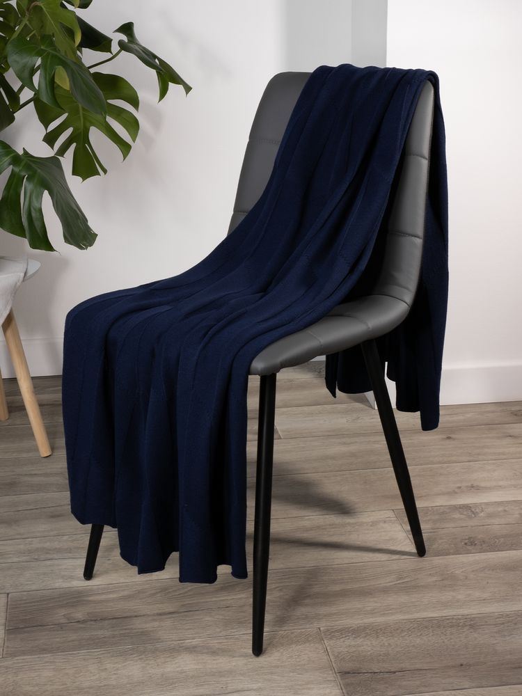 Плед Rombus, темно-синий (сапфир) — изображение 7