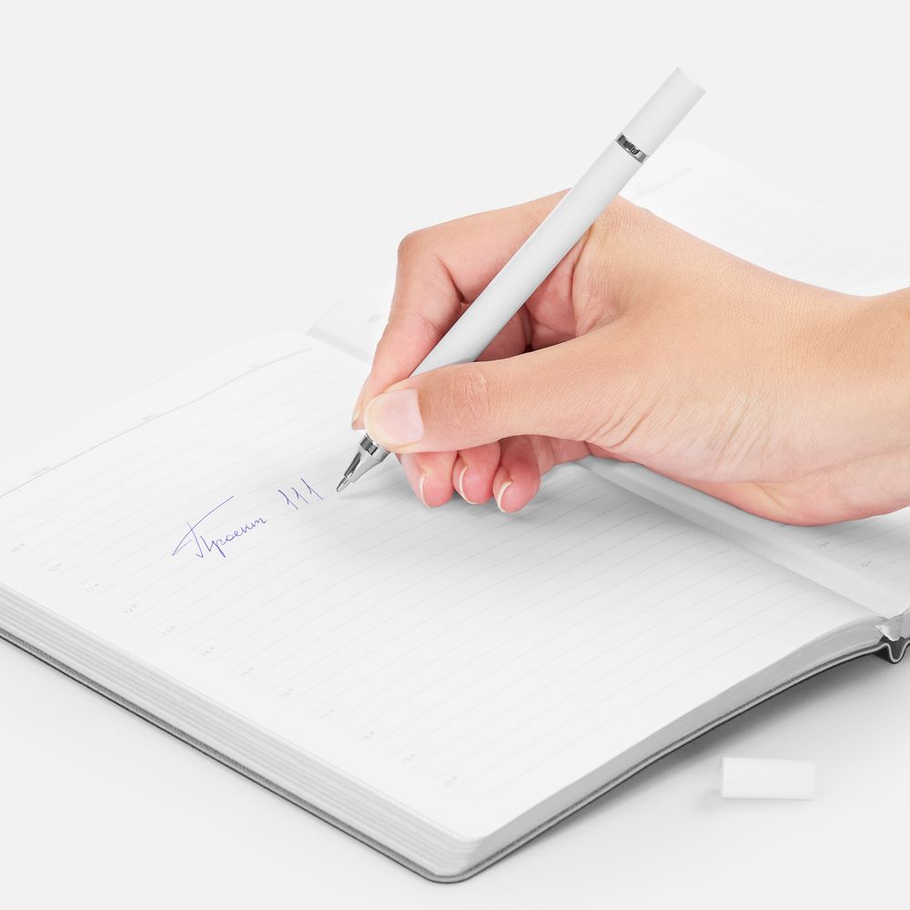 Ручка шариковая и вечный карандаш Diptych, белая — изображение 6