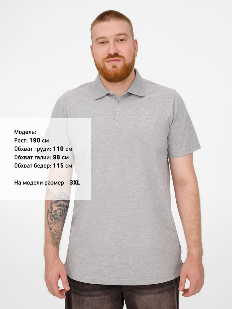 Рубашка поло мужская Virma Light, серый меланж — изображение 11