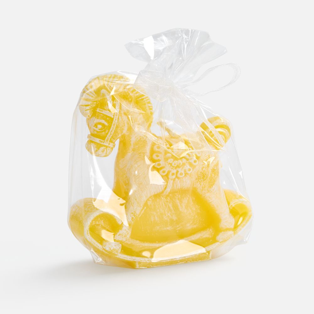 Свеча фигурная «Лошадка-качалка», желтая — изображение 3