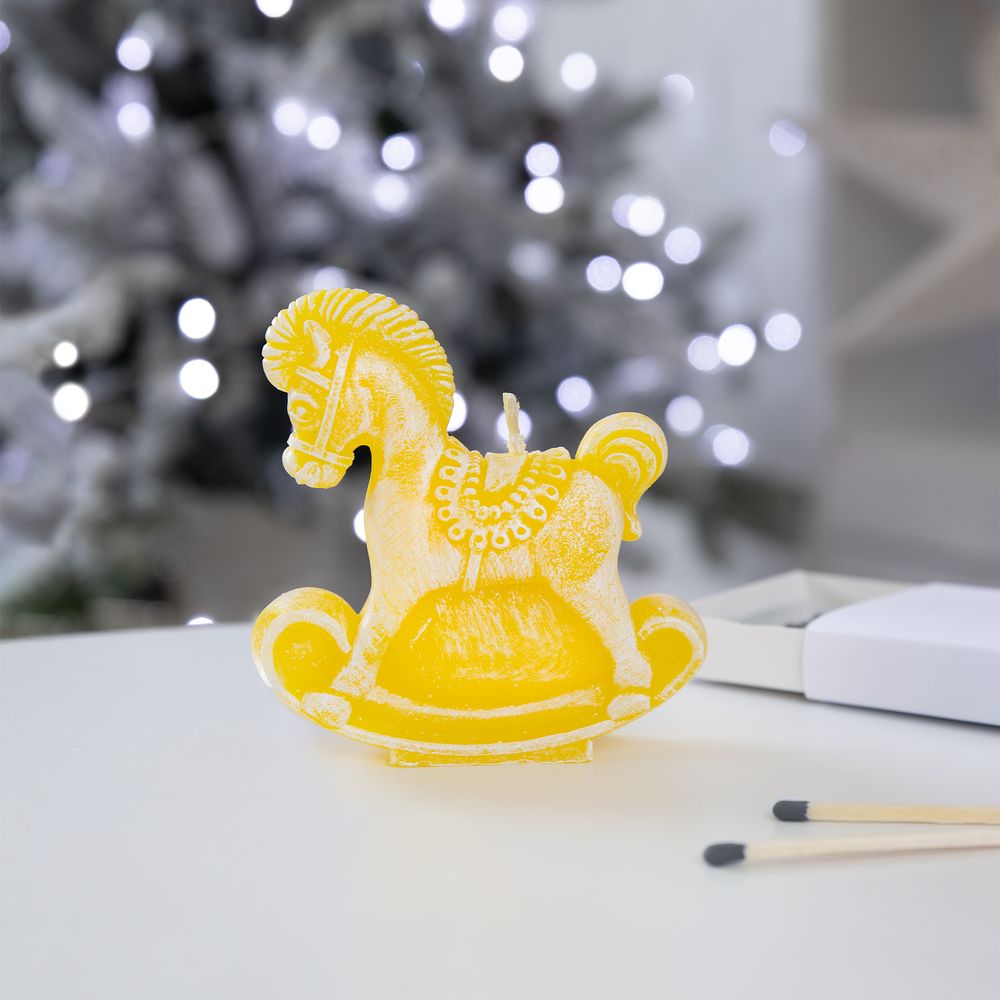 Свеча фигурная «Лошадка-качалка», желтая — изображение 5