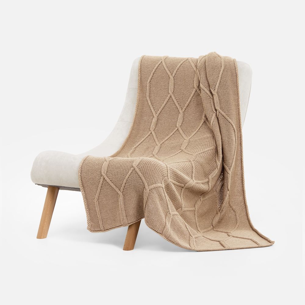 Плед Curve Verve, бежевый меланж — изображение 4