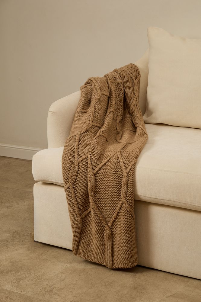 Плед Curve Verve, бежевый меланж — изображение 6