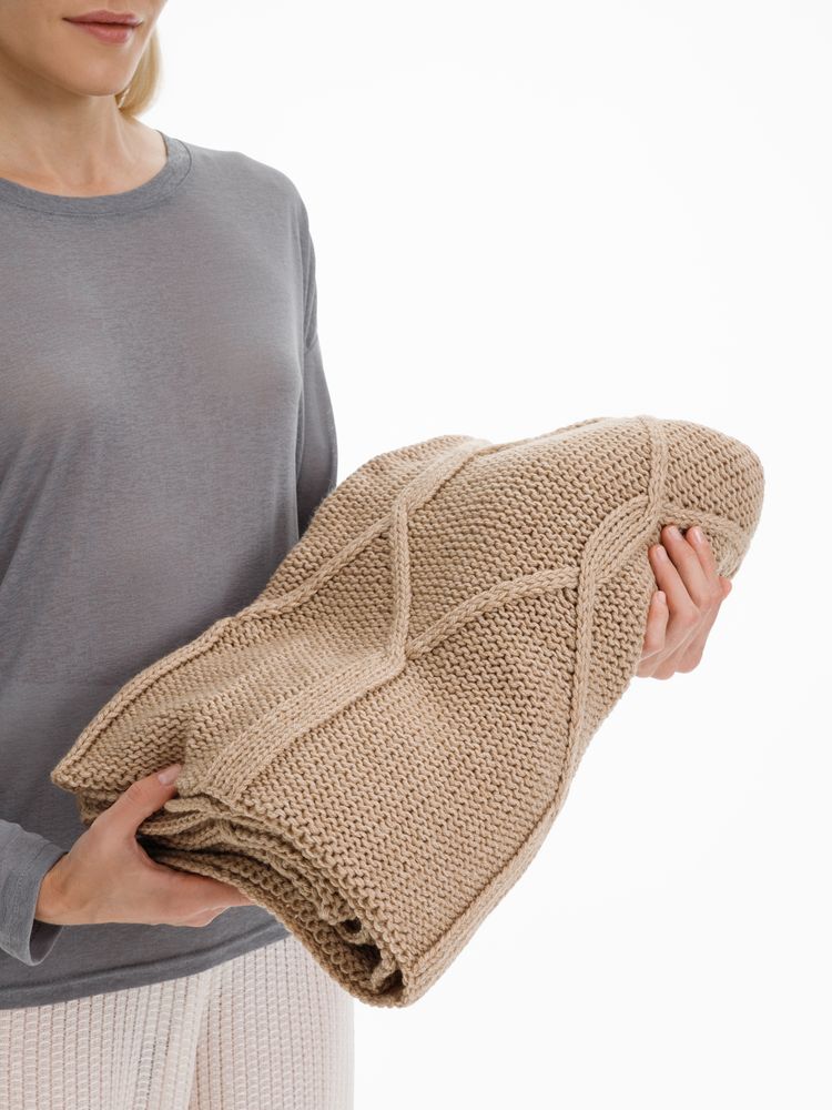 Плед Curve Verve, бежевый меланж — изображение 8