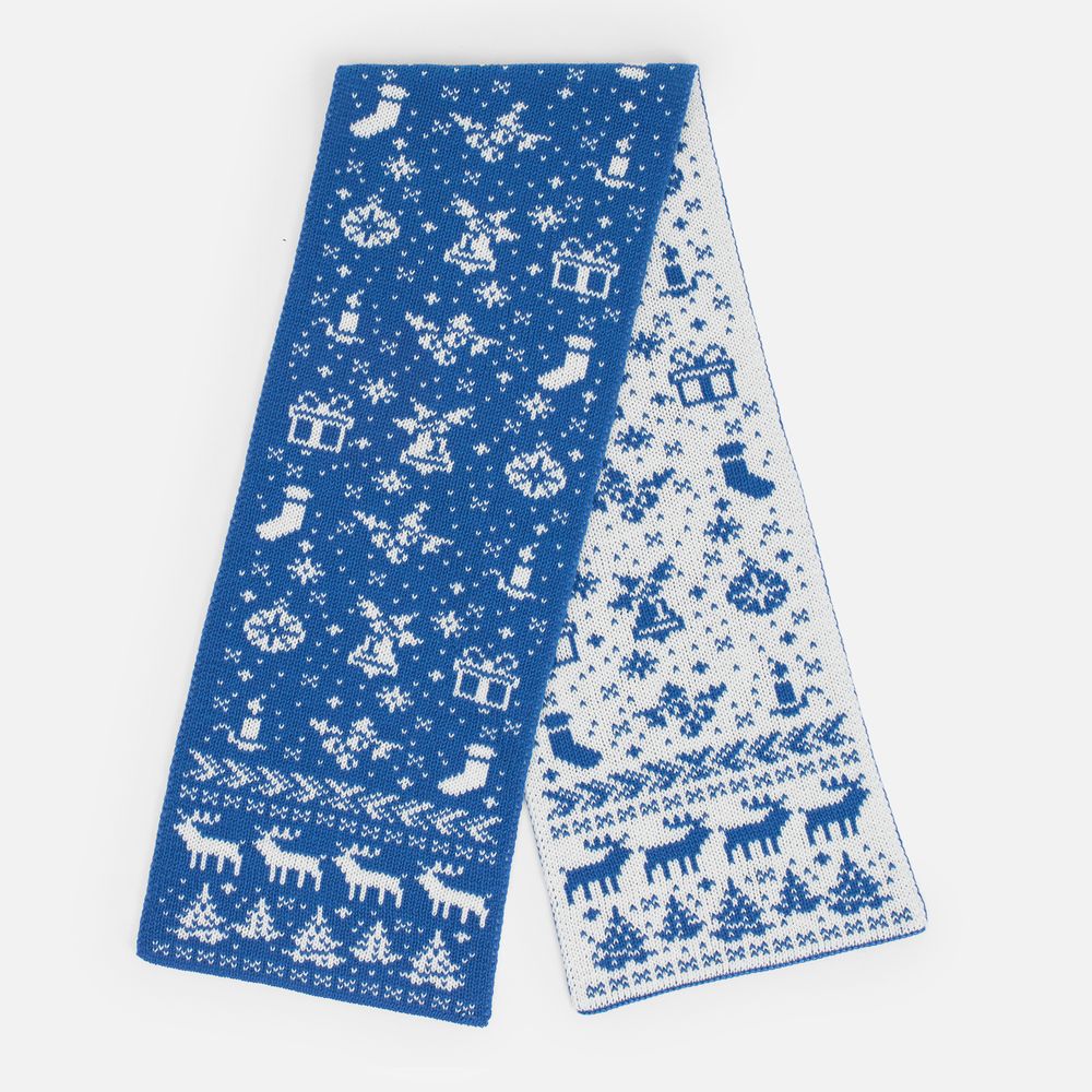 Шарф Holidale, синий с молочным — изображение 3