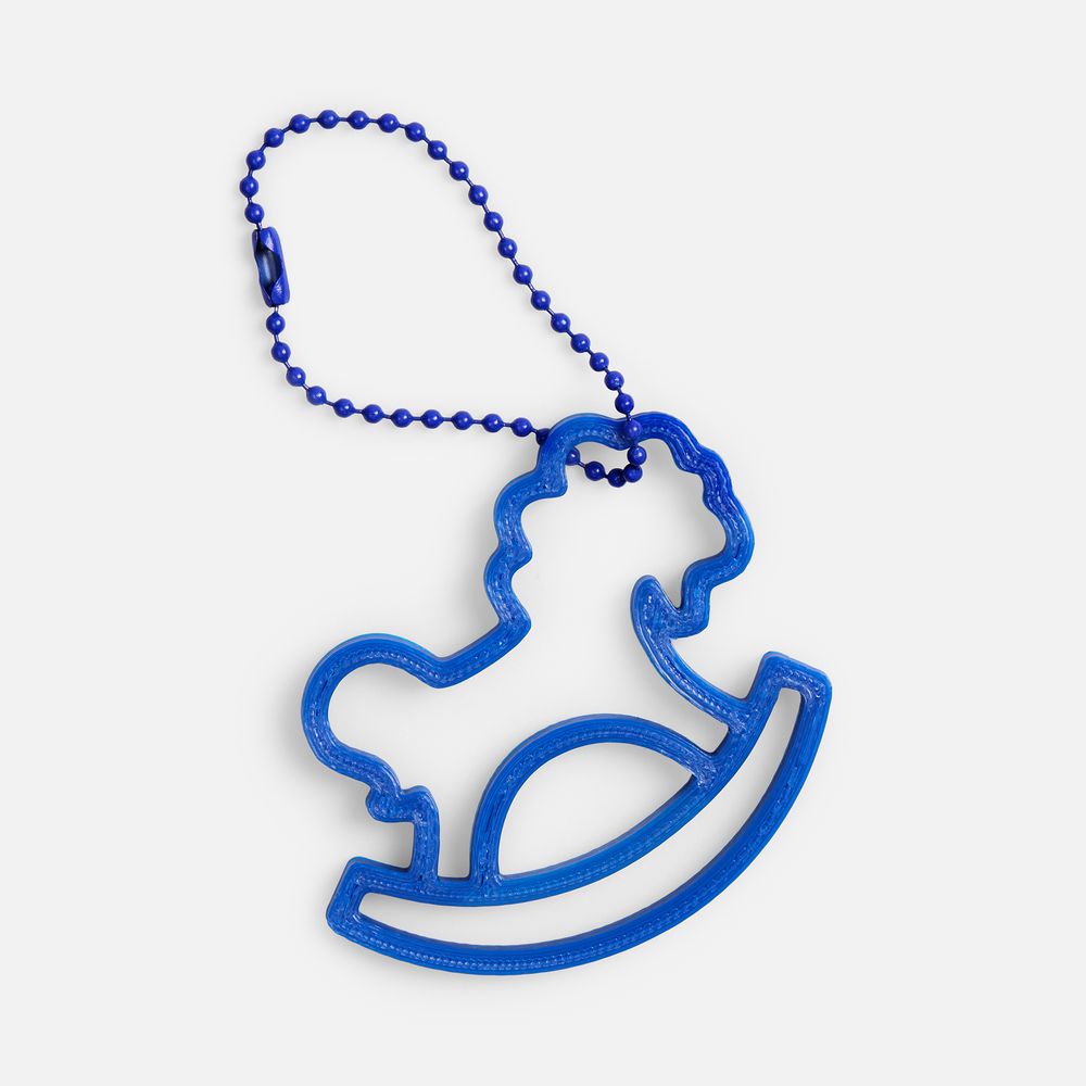 Подвеска «Лошадка-качалка», 3D-печать, синяя — изображение 3