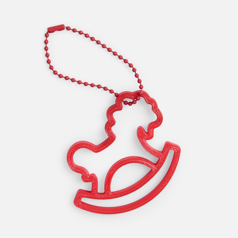 Подвеска «Лошадка-качалка», 3D-печать, красная — изображение 3