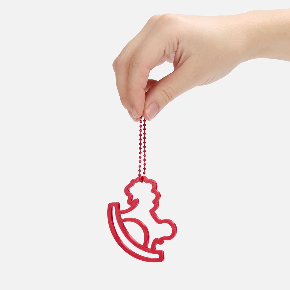 Подвеска «Лошадка-качалка», 3D-печать, красная — изображение 4