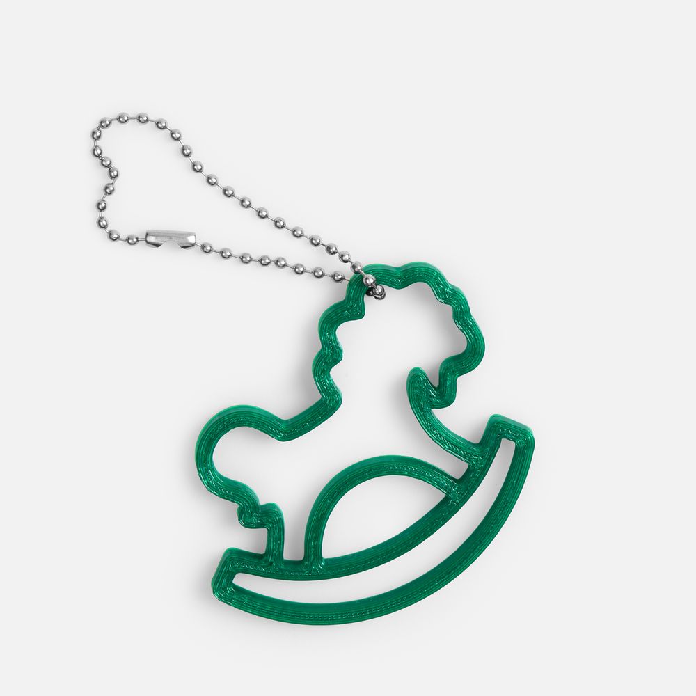 Подвеска «Лошадка-качалка», 3D-печать, зеленая — изображение 3