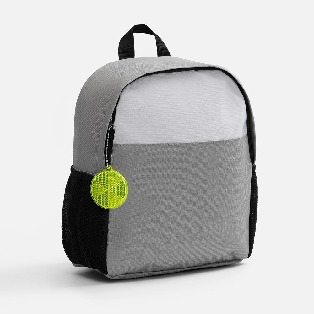 Пешеходный светоотражатель с цепочкой «Круг», неон-желтый — изображение 3