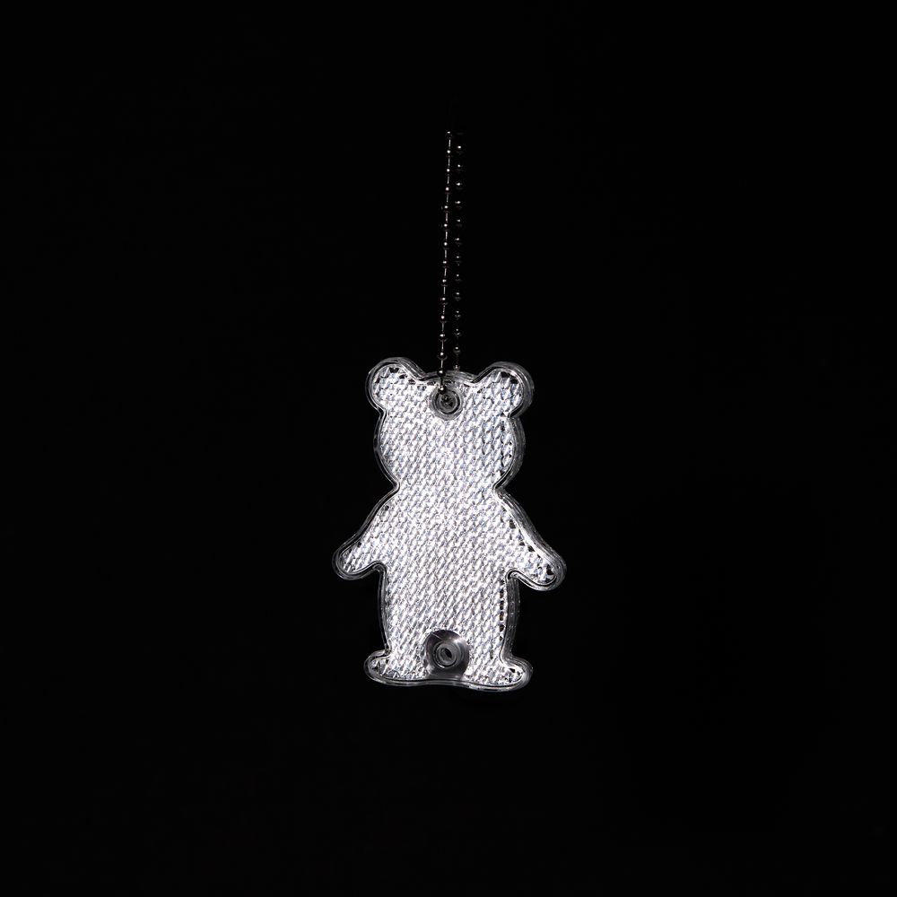 Пешеходный светоотражатель с цепочкой «Мишка», белый — изображение 4