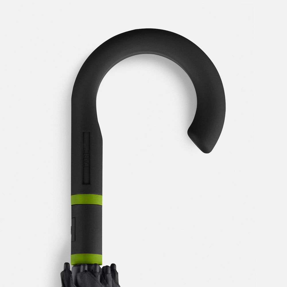 Зонт-трость с цветными спицами Color Style, зеленое яблоко, с черной ручкой — изображение 7