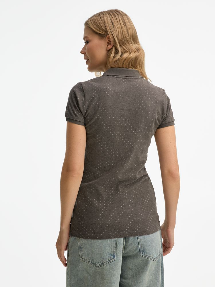Рубашка поло женская Brandy Women, темно-серая с белым — изображение 7