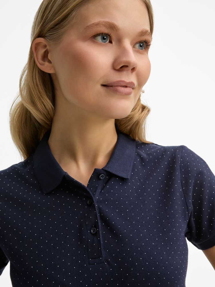 Рубашка поло женская Brandy Women, темно-синяя с белым — изображение 7
