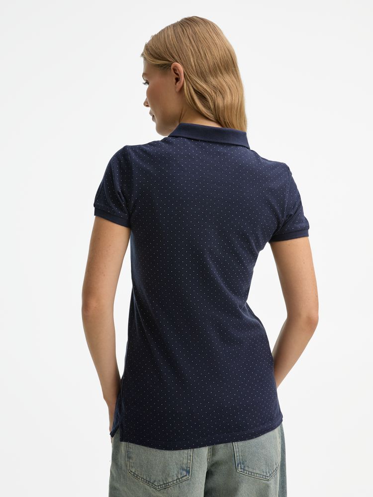Рубашка поло женская Brandy Women, темно-синяя с белым — изображение 6