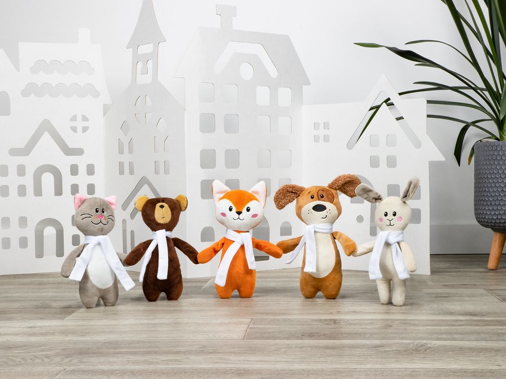 Мягкая игрушка Beastie Toys, заяц с белым шарфом — изображение 10