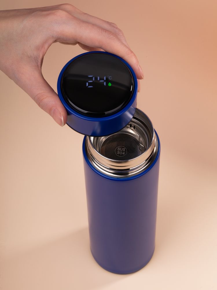 Смарт-бутылка с заменяемой батарейкой Long Therm, синяя — изображение 13