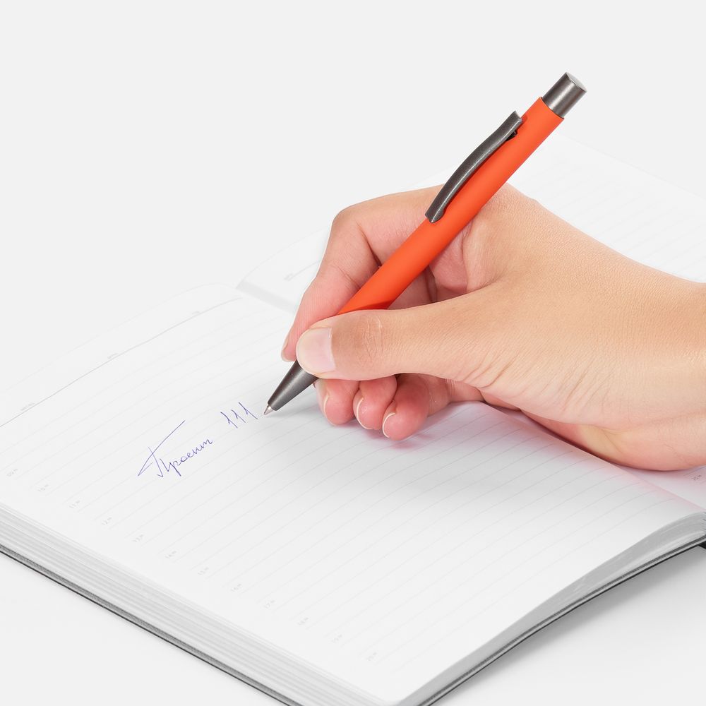 Ручка шариковая Atento Soft Touch, оранжевая — изображение 5