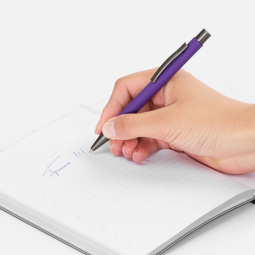 Ручка шариковая Atento Soft Touch, фиолетовая — изображение 5