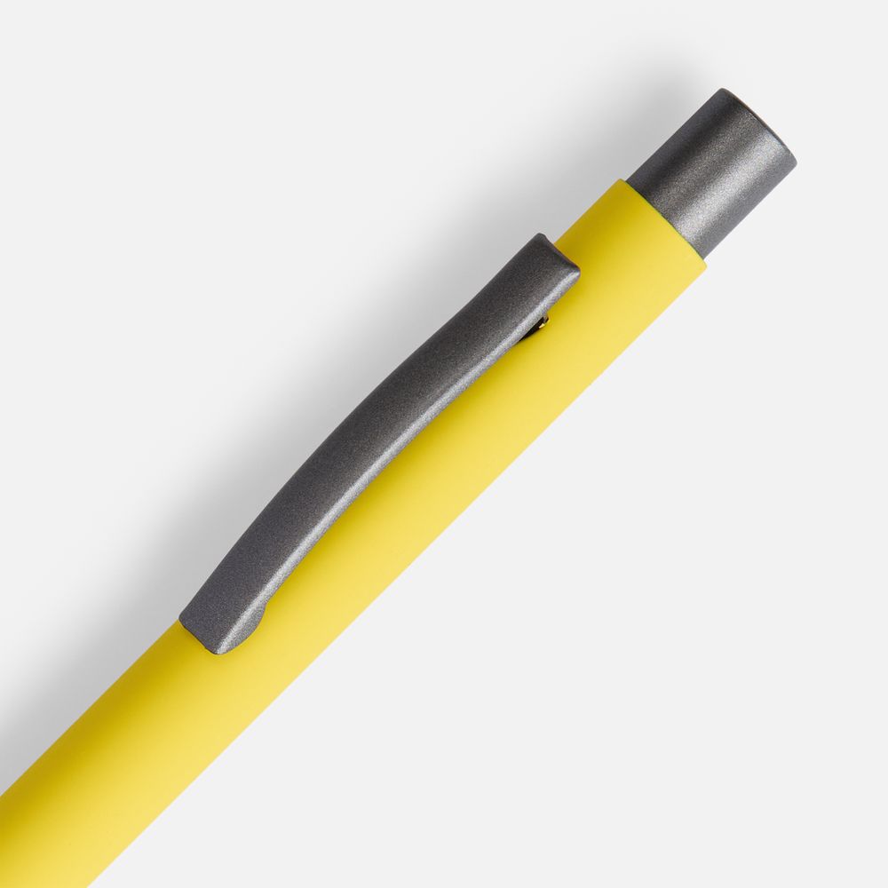 Ручка шариковая Atento Soft Touch, желтая — изображение 4