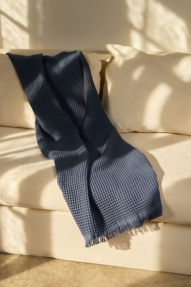 Плед вафельный Elenglect, темно-серый — изображение 7