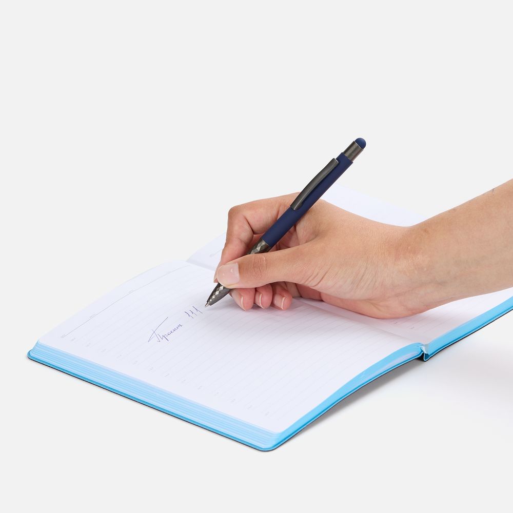 Ручка шариковая Digit Soft Touch со стилусом, синяя — изображение 5