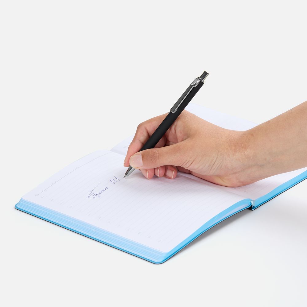 Ручка шариковая Lobby Soft Touch Chrome, черная — изображение 5