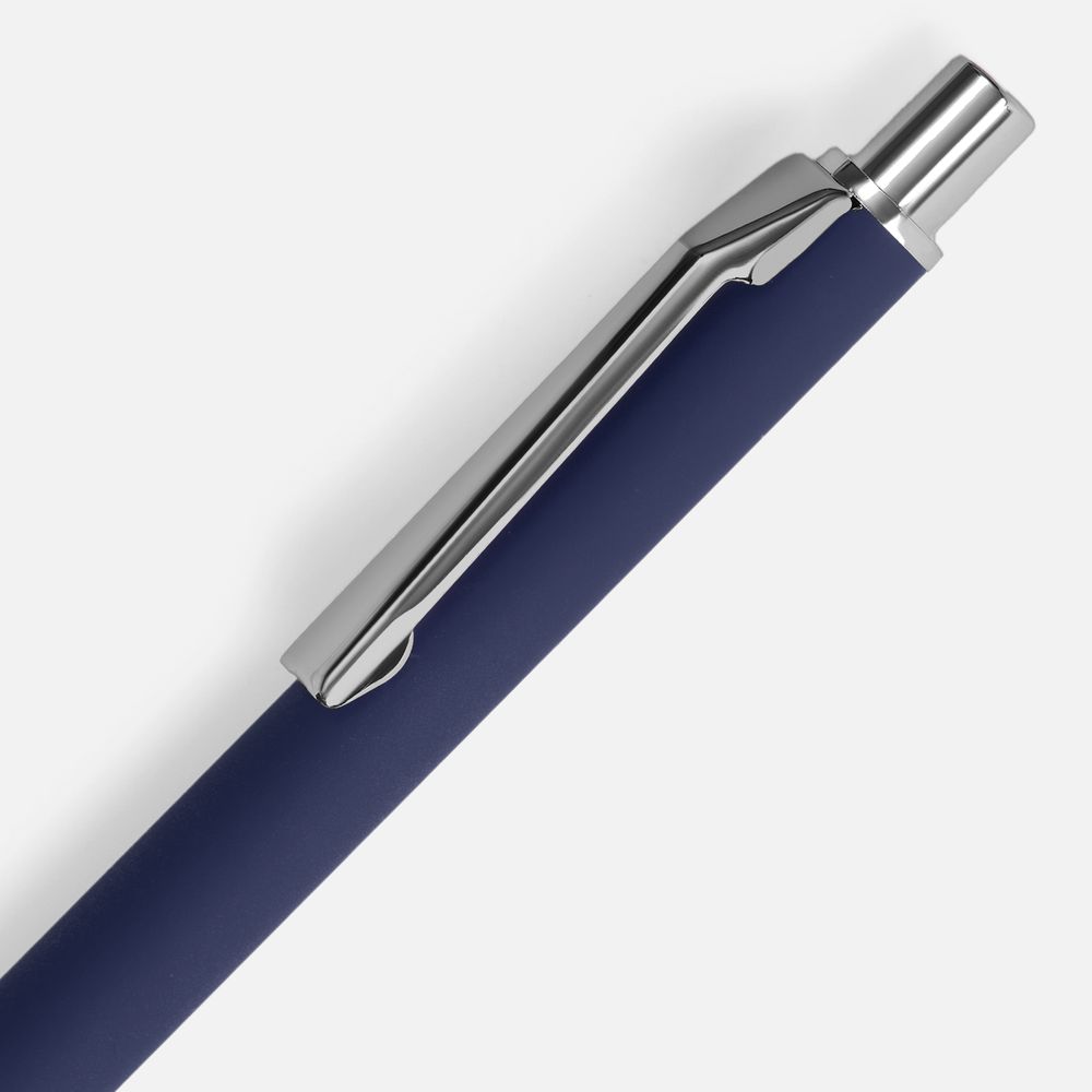 Ручка шариковая Lobby Soft Touch Chrome, синяя — изображение 4