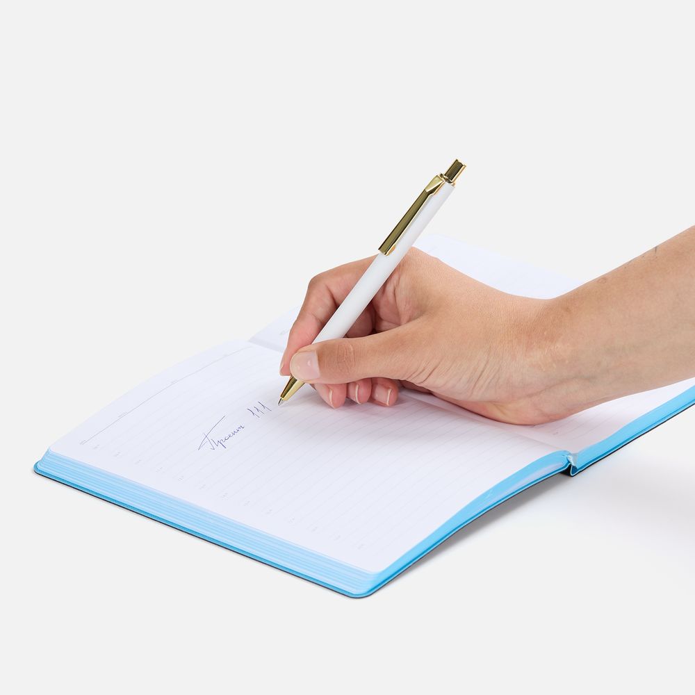 Ручка шариковая Lobby Soft Touch Gold, белая — изображение 5