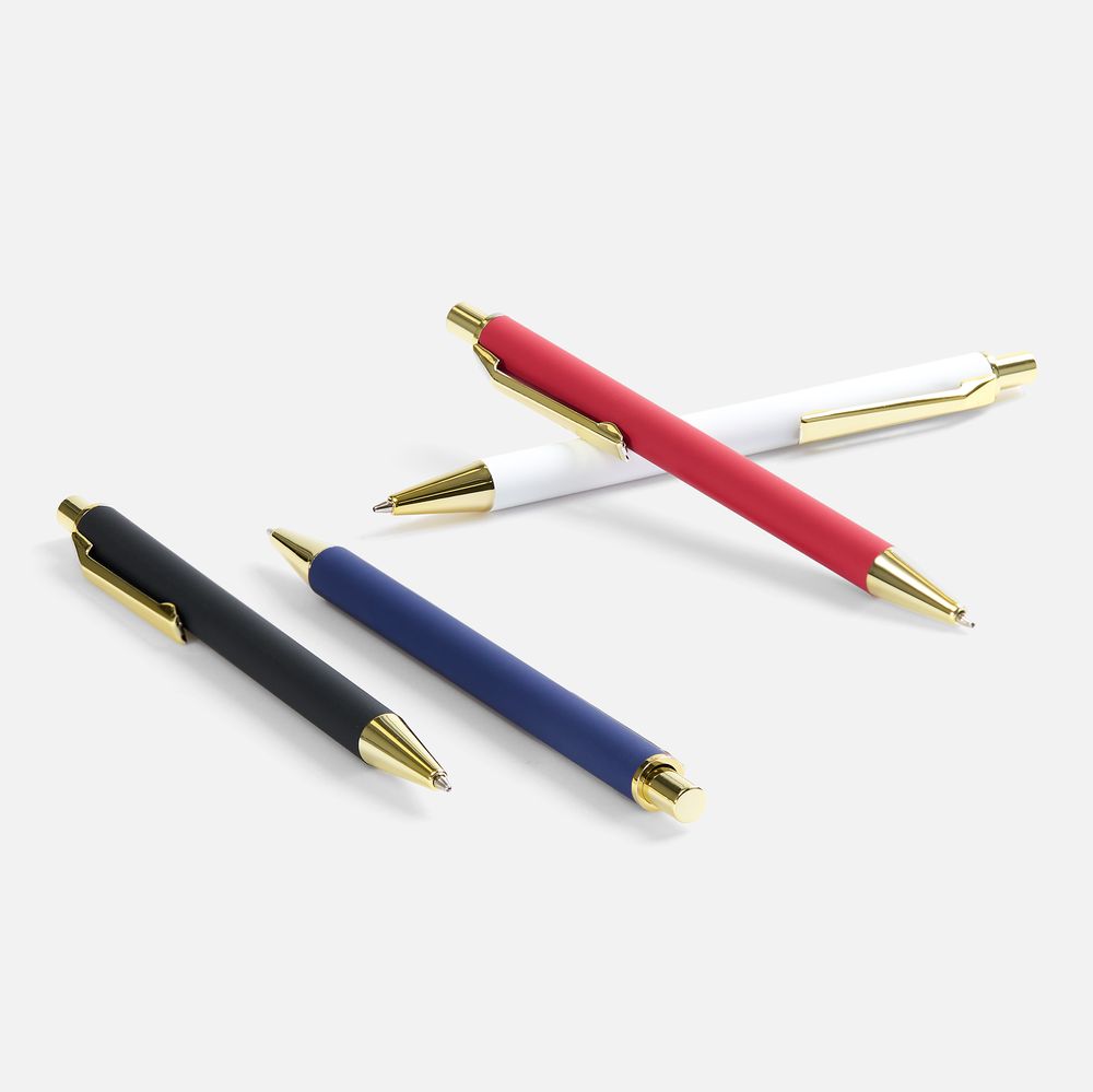 Ручка шариковая Lobby Soft Touch Gold, белая — изображение 6