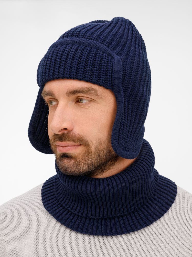 Шапка-ушанка Catch Match, темно-синяя — изображение 8