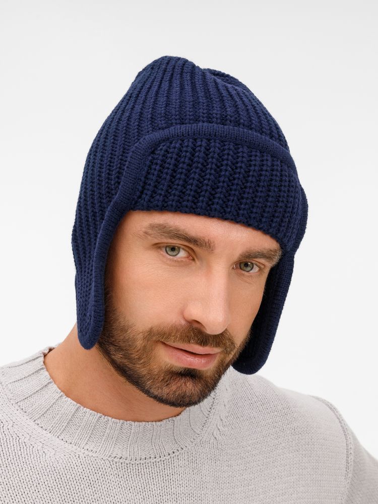 Шапка-ушанка Catch Match, темно-синяя — изображение 5