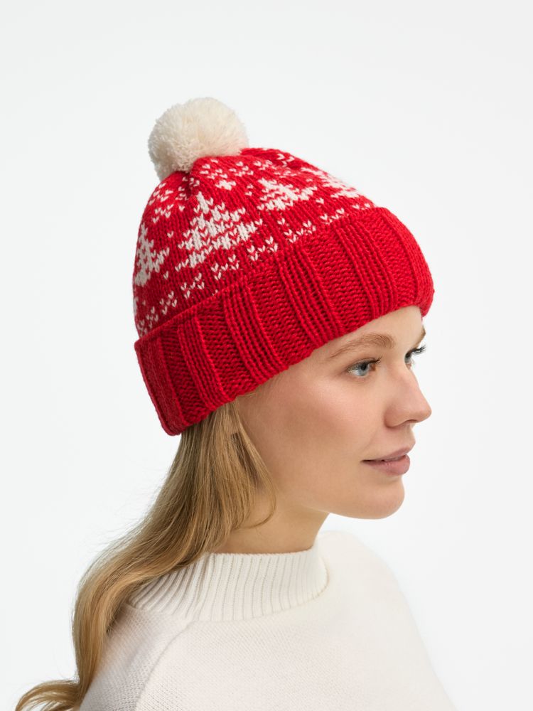 Шапка Holidale, красная с молочным — изображение 5