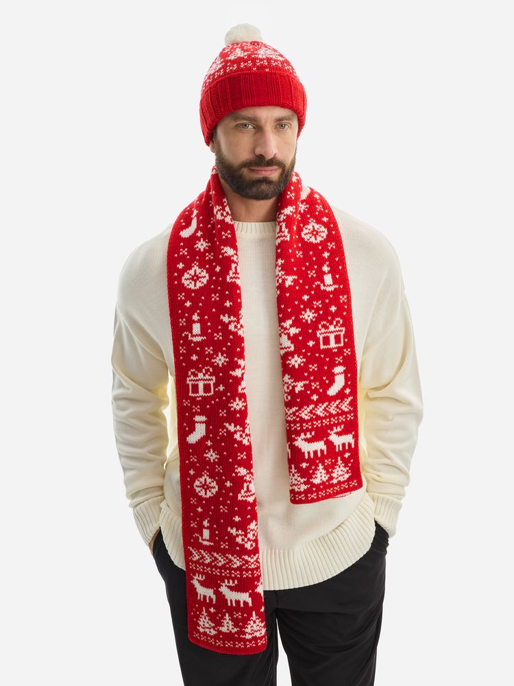 Шапка Holidale, красная с молочным — изображение 10