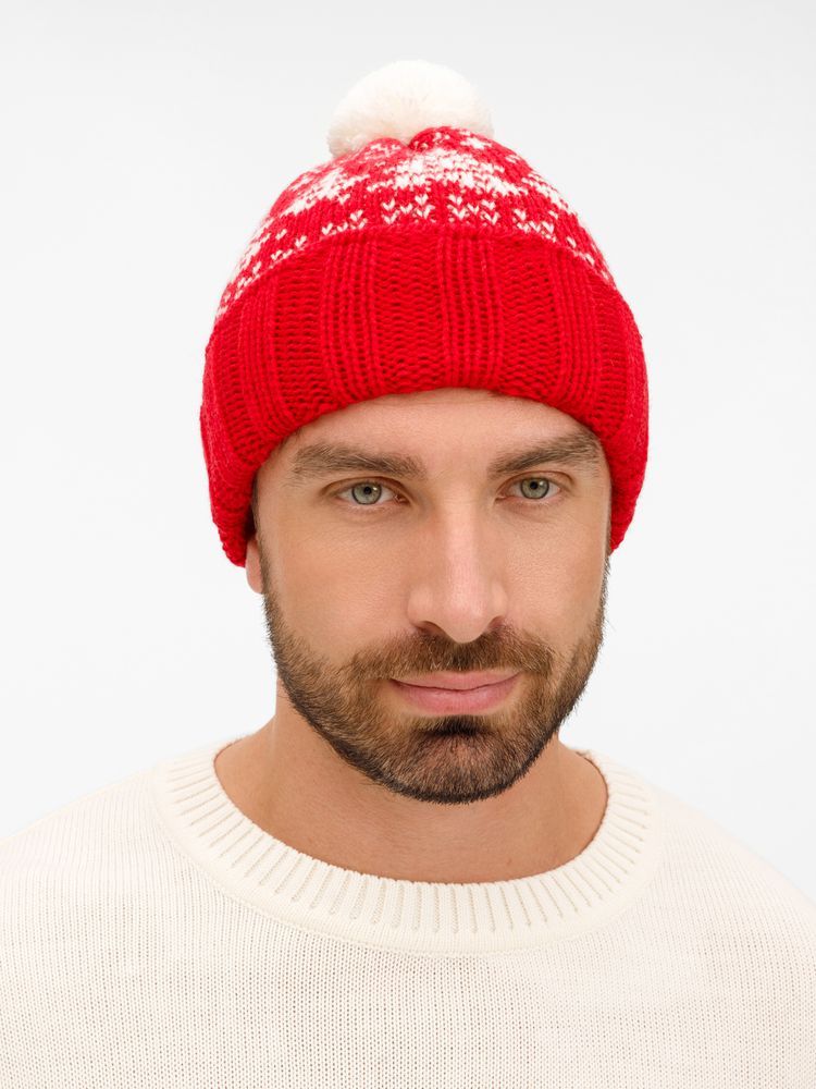 Шапка Holidale, красная с молочным — изображение 8