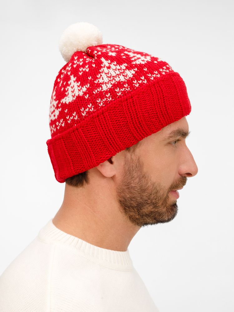 Шапка Holidale, красная с молочным — изображение 7