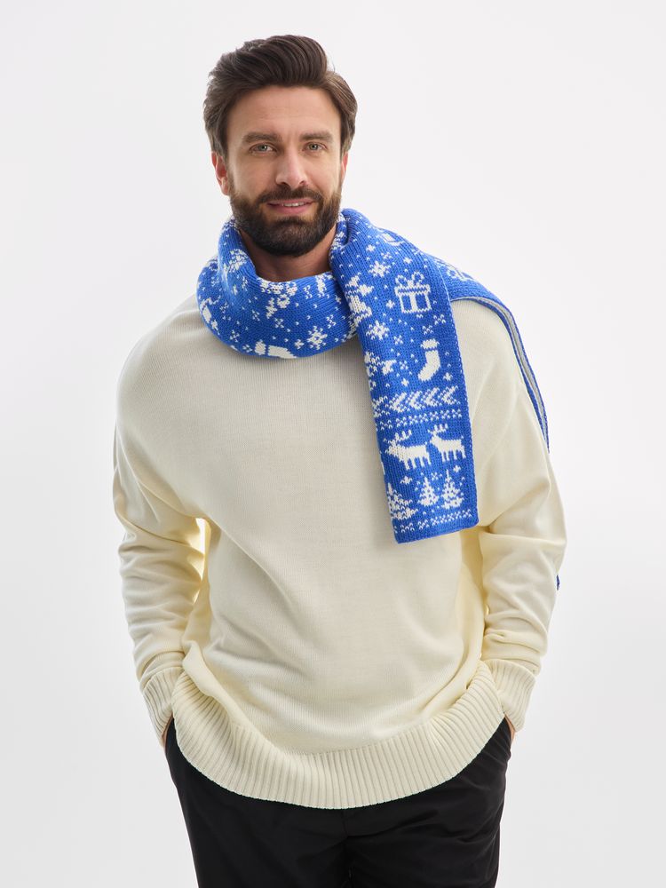 Шарф Holidale, синий с молочным — изображение 9