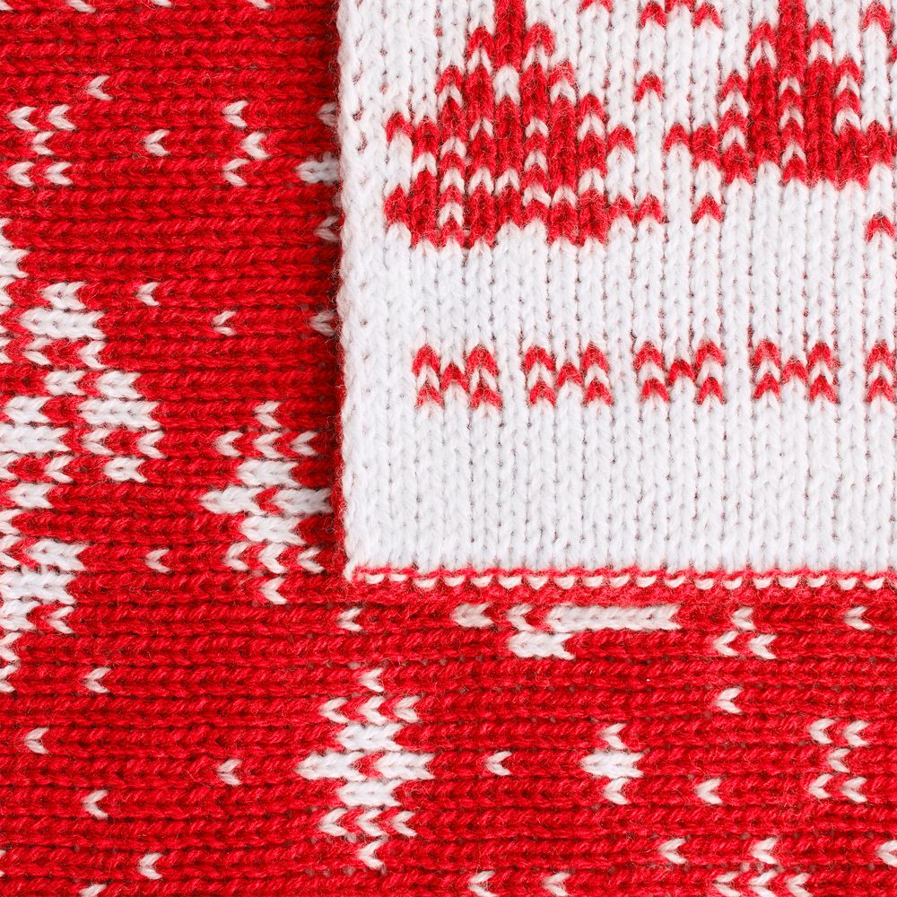 Плед Holidale, красный с молочным — изображение 7