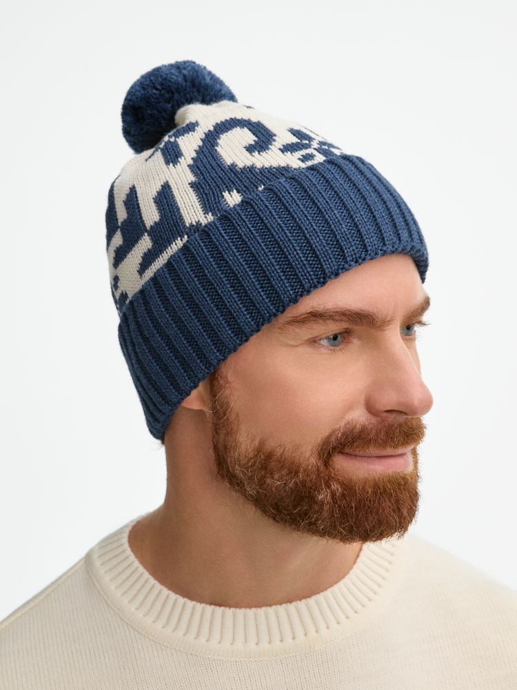 Шапка Wintertude, синяя с белым — изображение 8