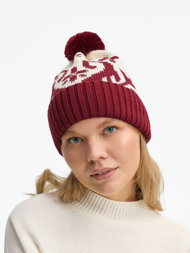 Шапка Wintertude, красная с белым — изображение 5