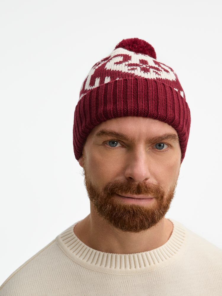Шапка Wintertude, красная с белым — изображение 7