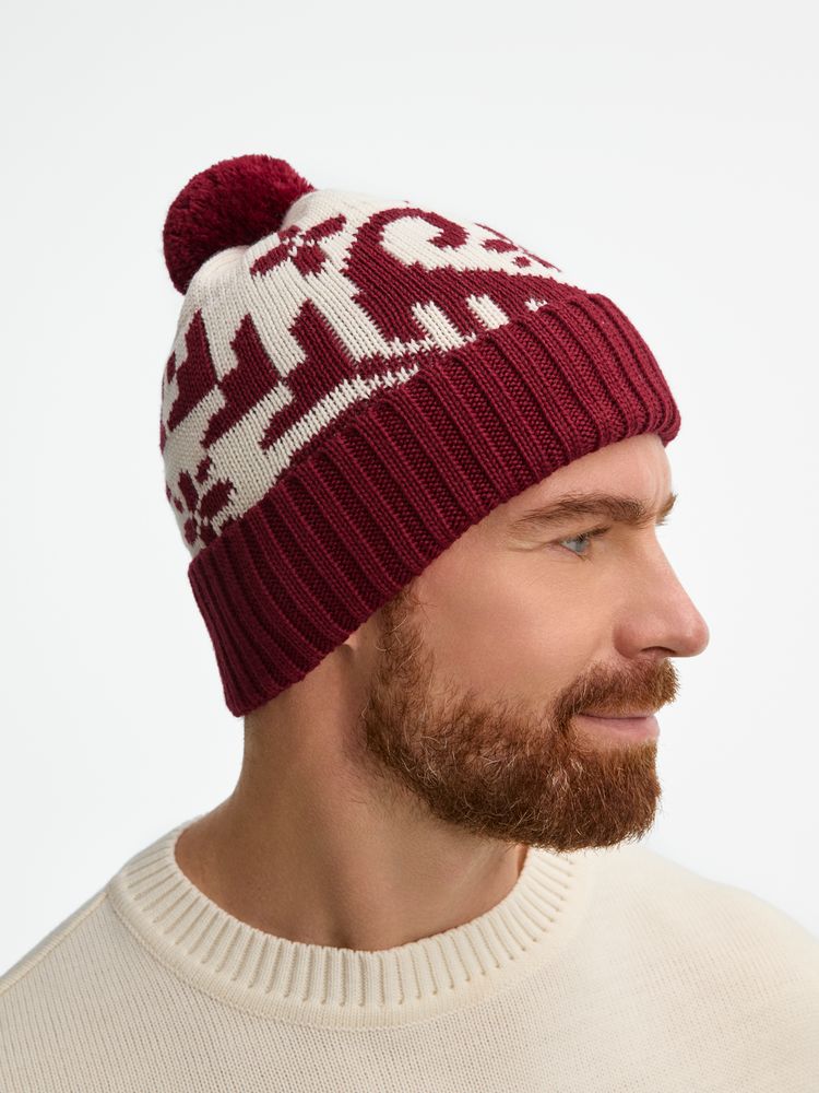 Шапка Wintertude, красная с белым — изображение 8