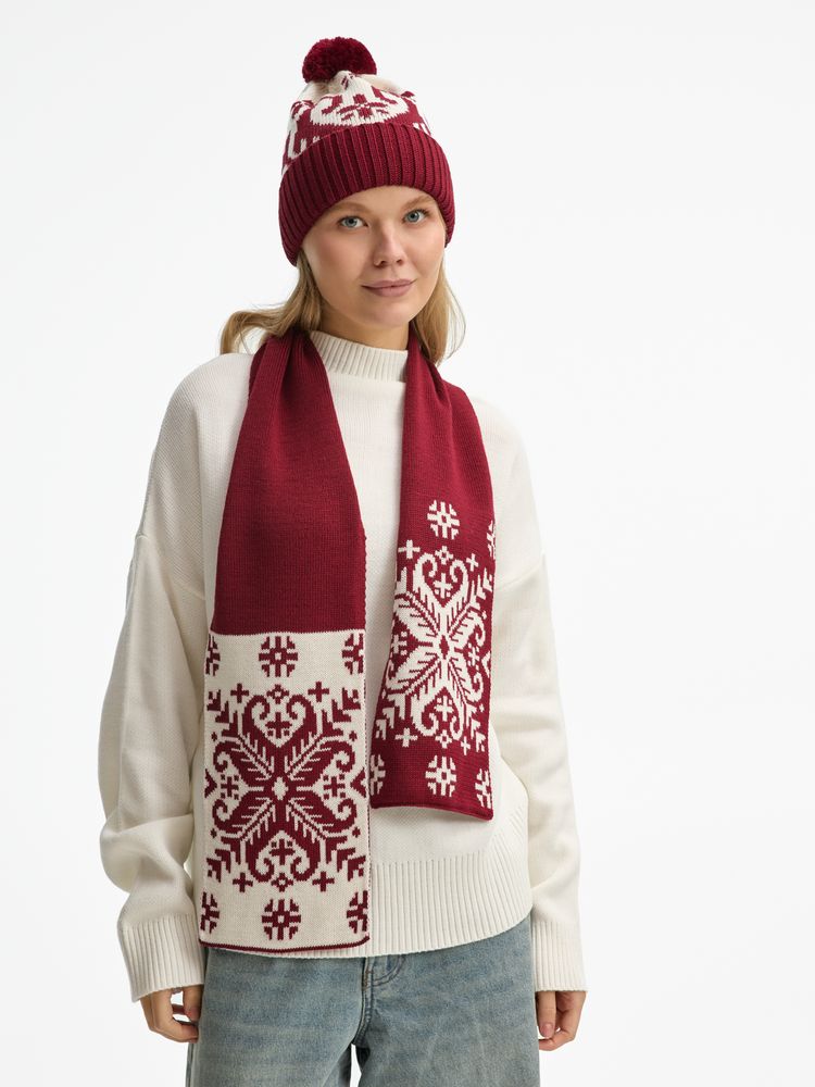 Шапка Wintertude, красная с белым — изображение 12