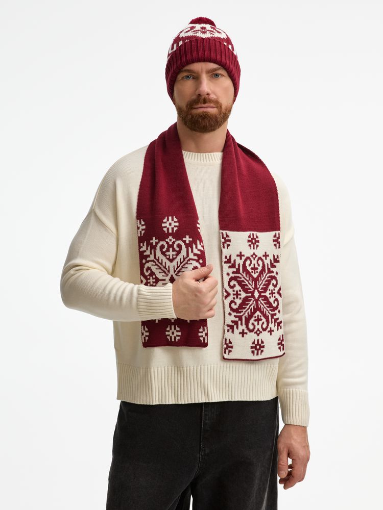 Шапка Wintertude, красная с белым — изображение 9